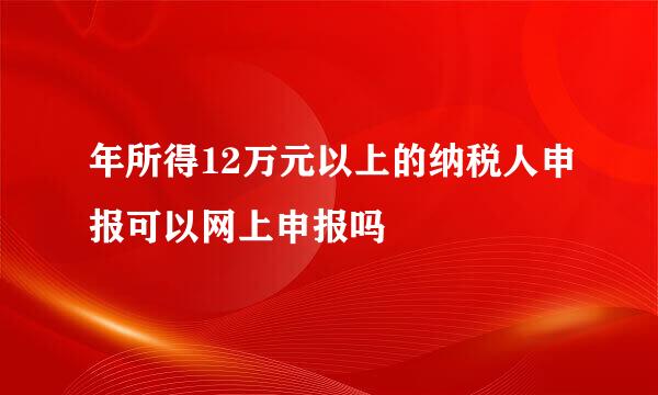 年所得12万元以上的纳税人申报可以网上申报吗