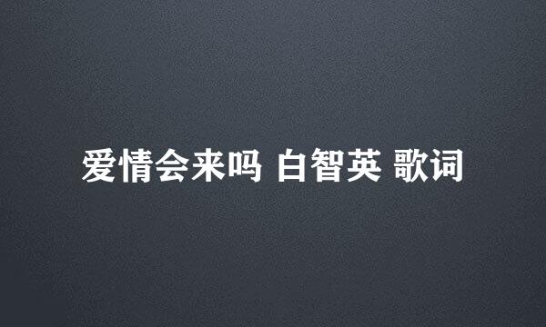 爱情会来吗 白智英 歌词