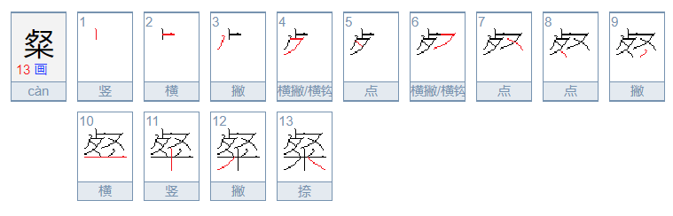 粲怎么读