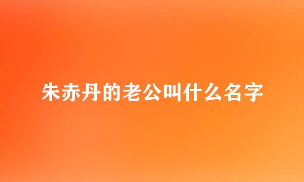 朱赤丹的老公叫什么名字