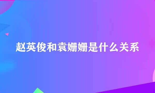 赵英俊和袁姗姗是什么关系