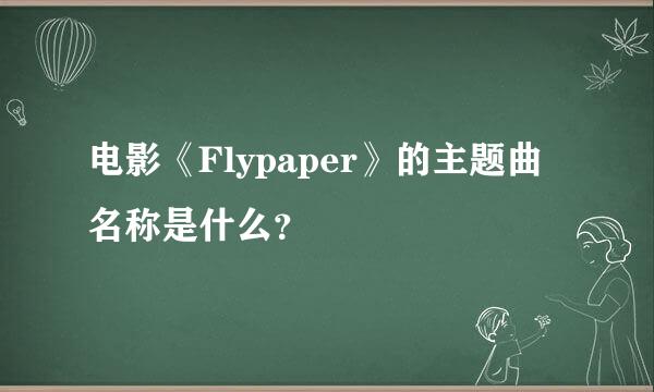 电影《Flypaper》的主题曲名称是什么？