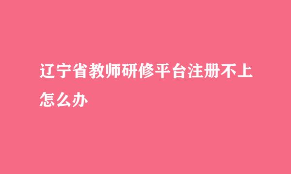 辽宁省教师研修平台注册不上怎么办