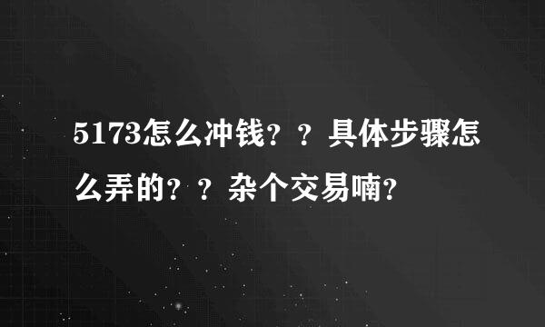 5173怎么冲钱？？具体步骤怎么弄的？？杂个交易喃？