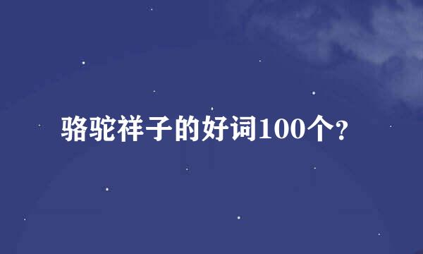 骆驼祥子的好词100个？