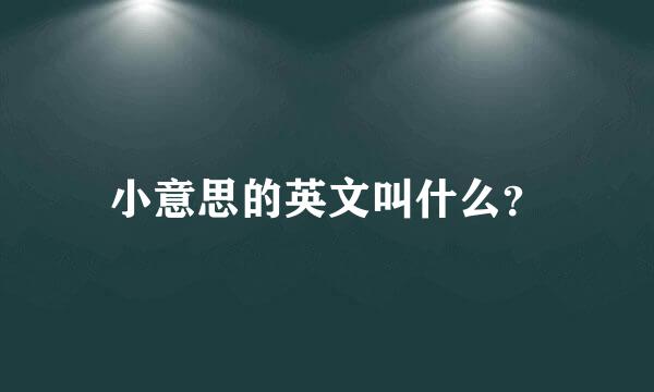 小意思的英文叫什么？