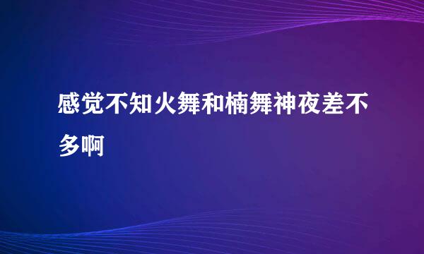 感觉不知火舞和楠舞神夜差不多啊