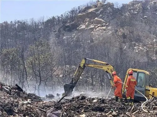 青岛大珠山着火，浓烟将天染黄，出动了怎样的救援历练进行施救？