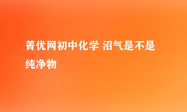 菁优网初中化学 沼气是不是纯净物