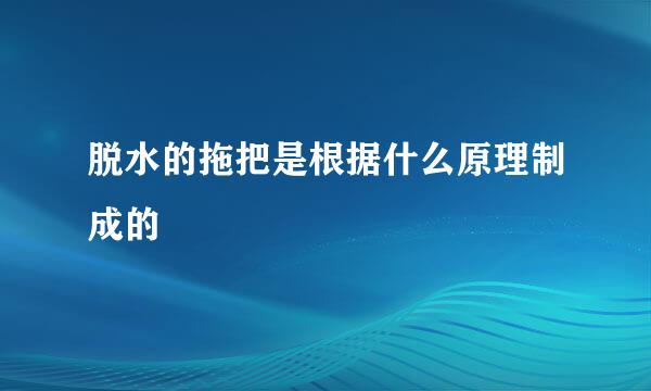 脱水的拖把是根据什么原理制成的