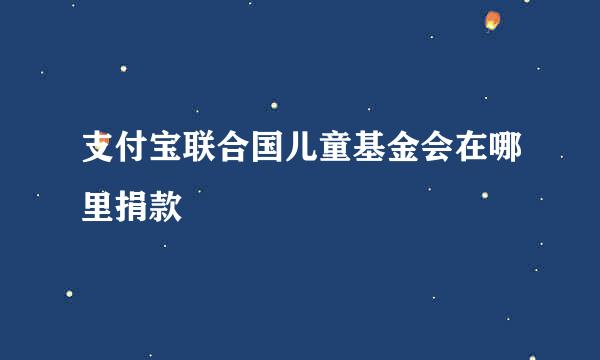 支付宝联合国儿童基金会在哪里捐款