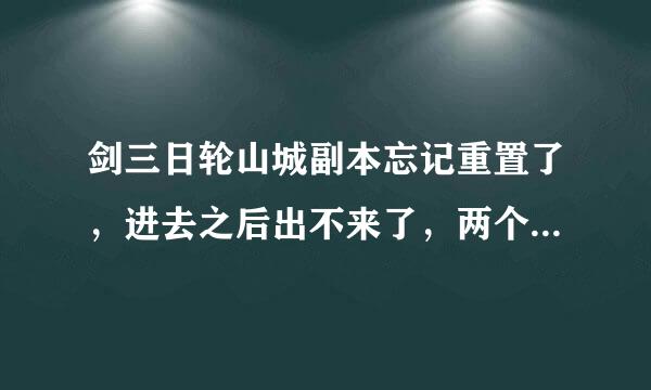 剑三日轮山城副本忘记重置了，进去之后出不来了，两个入口传送的人都不见了，要怎么出去阿