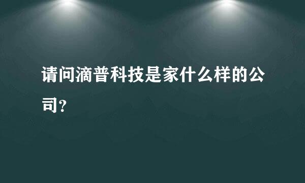 请问滴普科技是家什么样的公司？