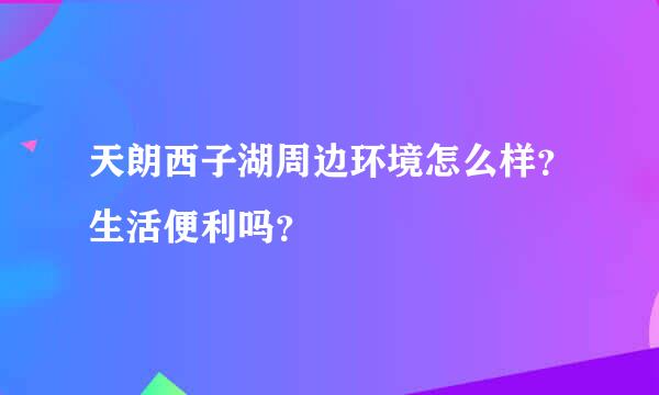 天朗西子湖周边环境怎么样？生活便利吗？