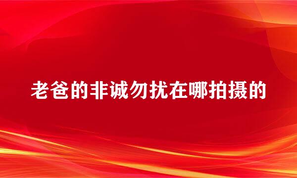 老爸的非诚勿扰在哪拍摄的