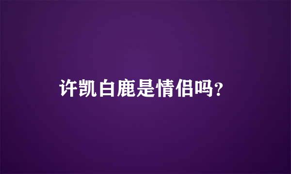 许凯白鹿是情侣吗？