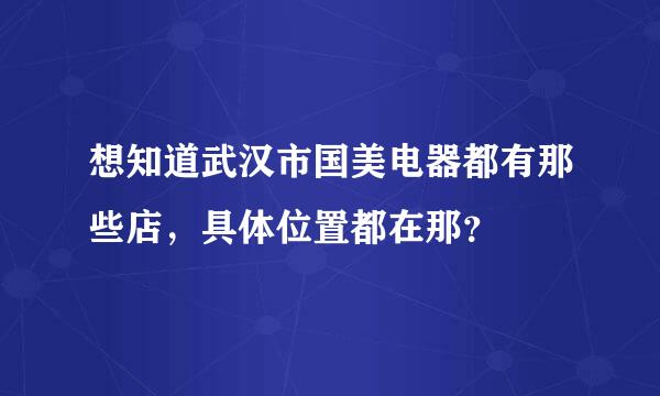 想知道武汉市国美电器都有那些店，具体位置都在那？