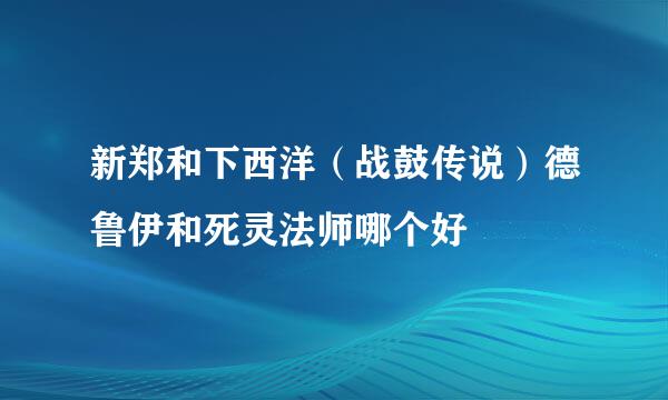 新郑和下西洋（战鼓传说）德鲁伊和死灵法师哪个好