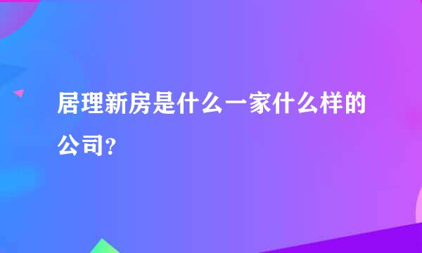 居理新房是什么一家什么样的公司？