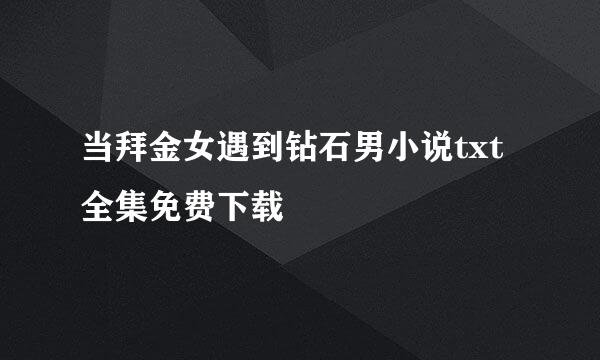 当拜金女遇到钻石男小说txt全集免费下载