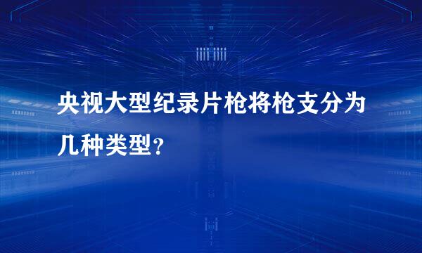 央视大型纪录片枪将枪支分为几种类型？