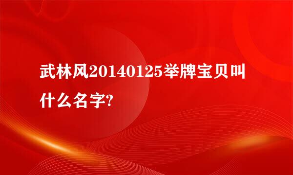 武林风20140125举牌宝贝叫什么名字?