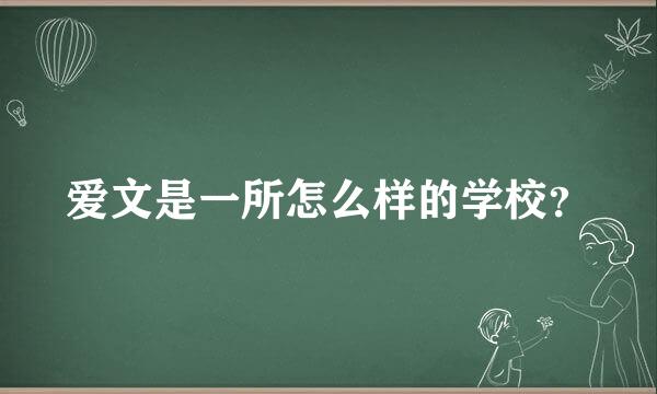 爱文是一所怎么样的学校？