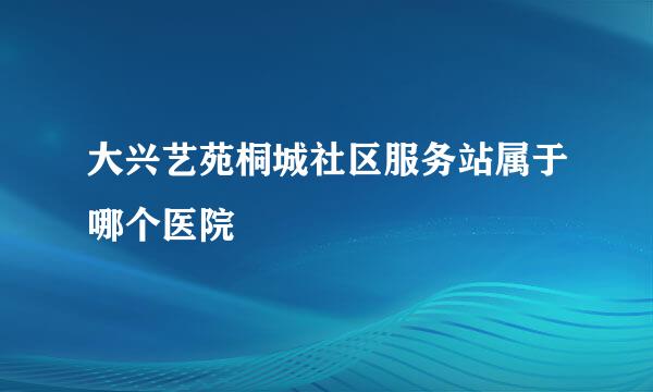 大兴艺苑桐城社区服务站属于哪个医院