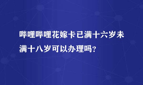 哔哩哔哩花嫁卡已满十六岁未满十八岁可以办理吗？