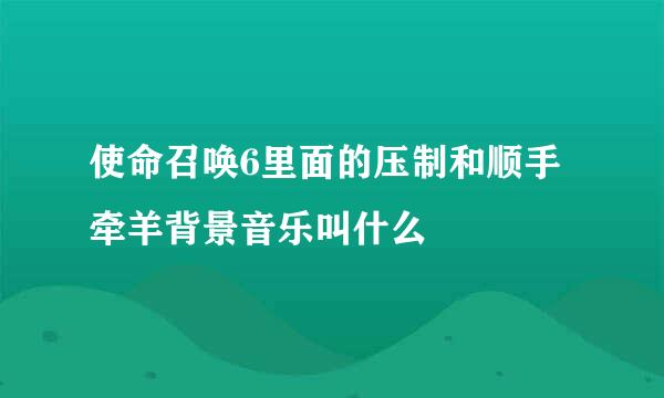 使命召唤6里面的压制和顺手牵羊背景音乐叫什么