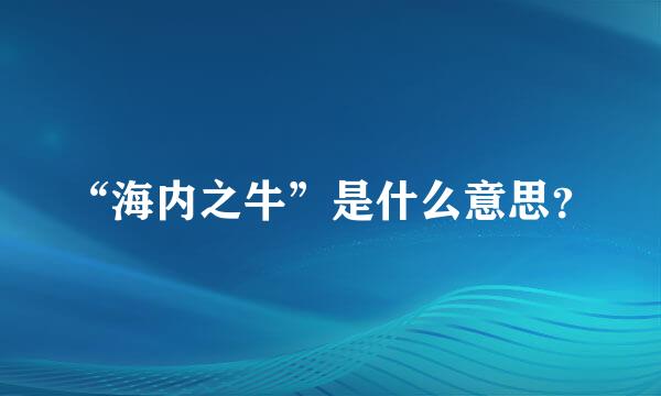 “海内之牛”是什么意思？