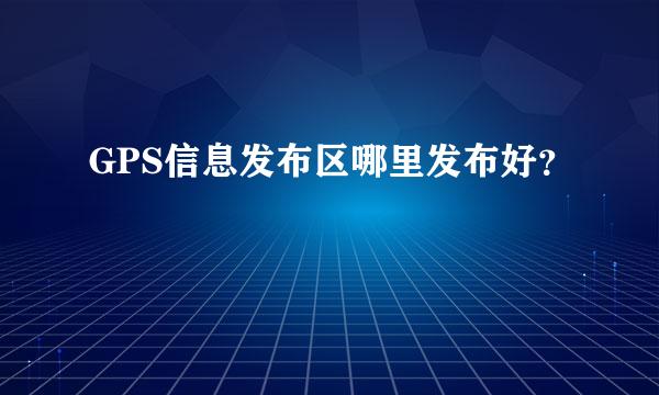 GPS信息发布区哪里发布好？