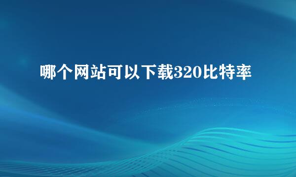 哪个网站可以下载320比特率