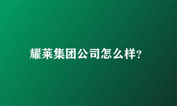 耀莱集团公司怎么样？