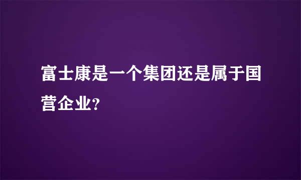 富士康是一个集团还是属于国营企业？