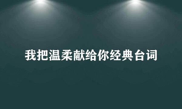 我把温柔献给你经典台词