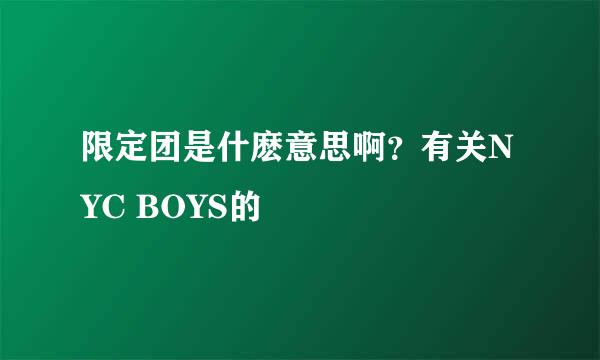 限定团是什麽意思啊？有关NYC BOYS的