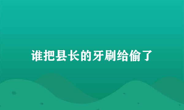 谁把县长的牙刷给偷了