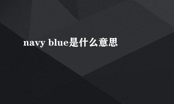 navy blue是什么意思