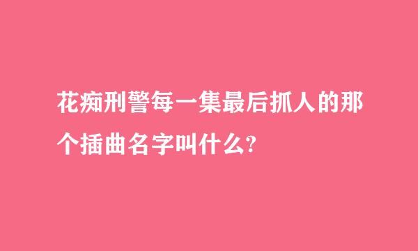 花痴刑警每一集最后抓人的那个插曲名字叫什么?