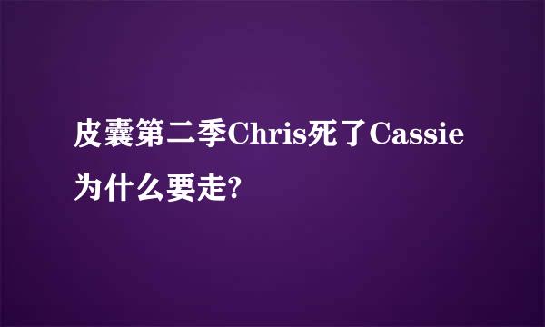 皮囊第二季Chris死了Cassie 为什么要走?