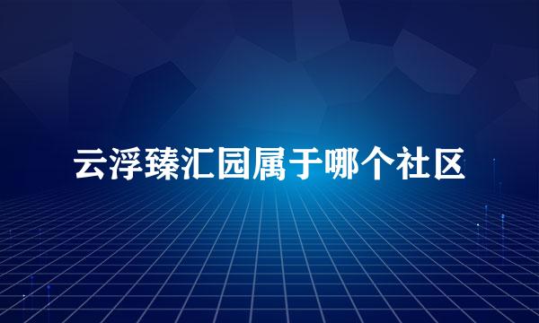 云浮臻汇园属于哪个社区