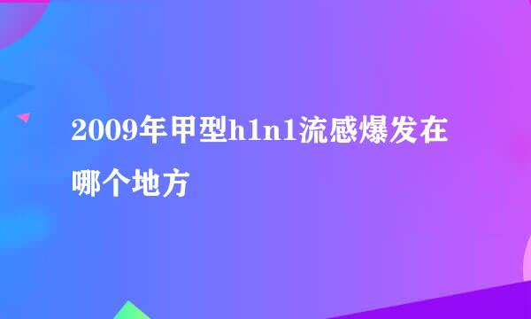 2009年甲型h1n1流感爆发在哪个地方