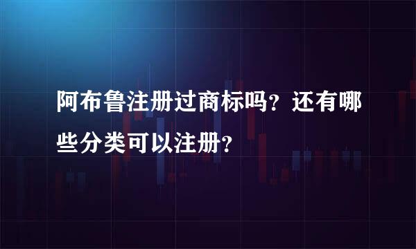 阿布鲁注册过商标吗？还有哪些分类可以注册？