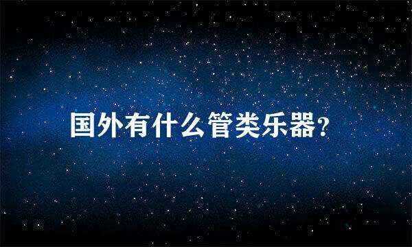 国外有什么管类乐器？