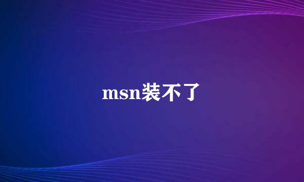 msn装不了