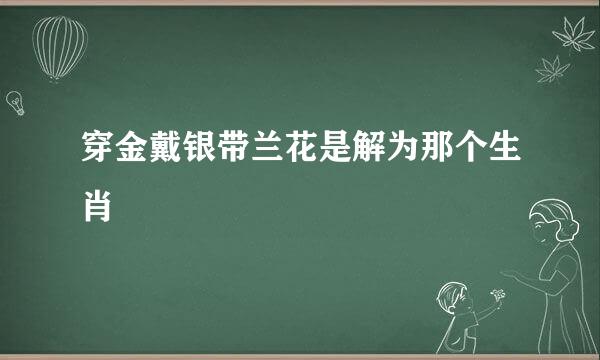 穿金戴银带兰花是解为那个生肖