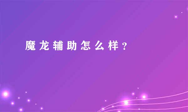 魔 龙 辅 助 怎 么 样 ？