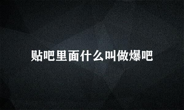 贴吧里面什么叫做爆吧