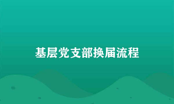 基层党支部换届流程